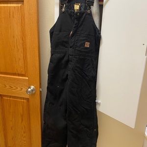 Men’s insulated black canvas bib overalls